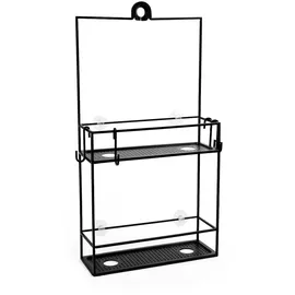 Umbra Cubiko Duschregal Duschablage, Dusch Caddy mit 2 Ablagefächern aus Metall, 30,5 x 60 x 11 cm