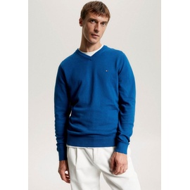 Tommy Hilfiger V-Ausschnitt-Pullover »PIMA ORG CTN CASHMERE V NECK«, blau