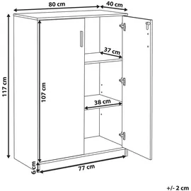 Beliani Zehna Aktenschrank 80 x 40 x 117 cm Braun/Schwarz