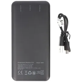 goobay Slimline Power-Bank 10.000mAh black - Schwarz