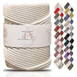 Makromecity Makramee Garn 5mm x 95m Premium Polyester Makramee Schnur Polypropylene Yarn Basteln für Wandbehänge Umhängetasche Handtasche Runner Schnullerkette Platzteller (Natur)