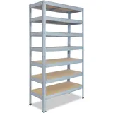 shelfplaza PRO 230x130x30 cm Schwerlastregal in verzinkt mit 7 Böden und 125 kg Traglast pro Boden