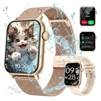 ibettertec 2026 Neues Smartwatch Damen Herren mit Telefonfunktion, Smartwatch 1.85'' HD Fitnessuhr,Silikonarmband + Metallarmband Kombinationsset,Smart Watch for Women mit 200+ Sportmodi,Fitness Tracker mit Herzfrequenz,SpO2,Schrittzähler & Schlafmonitor,IP68 für iOS Android, Silikon- und Edelstahlarmband Kombination, Silikon- und Edelstahlarmband Kombination