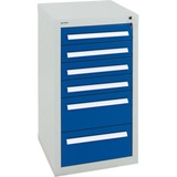 Stumpf Schubladenschrank Serie T-100/35-1, 6 Schubladen enzianblau (4x100, 2x200mm)