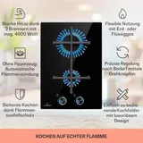 Klarstein Gaskocher 2-Flammig, 4000W Einbau-Gaskocher für Innenbereich, Edelstahl-Gaskocher für Wohnmobil, 2-Flammiger Gaskocher, Zwei Brenner Gasherde, Moderner Einbau Gasherd, Gas Herd
