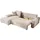storez24 Eckcouch Cordstoff 3-Sitzer Beige