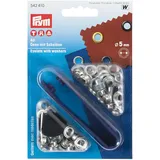Prym Ösen und Scheiben 5,0 mm, Messing silberfarbig