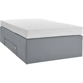 Westfalia Schlafkomfort Boxspringbett, grau, B:120cm L:200cm, Bezug Bett: Feinstrukturstoff (77% Polyester, 23%Viskose) oder Microfaser (100% Polyester);Bonnellfederkernmatratze: 100%Polyester;Kaltschaummatratze: 100% Polyester, Bezug abnehm- und waschbar bis 60C, WESTFALIA