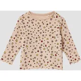 s.Oliver Langarmshirt mit All-over-Print und Rollsaum - beige|mehrfarbig - 92