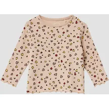 s.Oliver Langarmshirt mit All-over-Print und Rollsaum - beige|mehrfarbig - 92