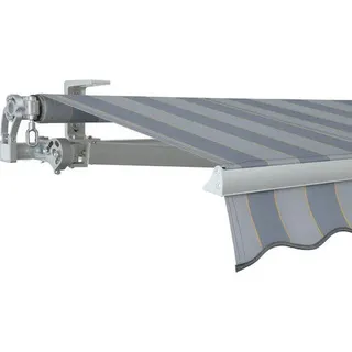 SOLUNA Gelenkarmmarkise Concept 3,5x2 Stoff Dessin 7109 Gestell Silber E6EV1 elo