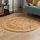 Steffensmeier Jute Teppich Goa | Rund | Wohnzimmer, Flur, Eingangsbereich, Naturfaser, handgeflochten, Flower, Größe: Ø 150 cm