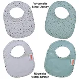 Wörner Lätzchen WÖRNER "Sterne eisblau-hellgrau Druckknopflatz 22x29 cm", Baby, blau (eisblau, hellgrau), Baumwolle, Materialmix, Lätzchen, mit Druckknöpfen, maschinenwaschbar, trocknergeeignet