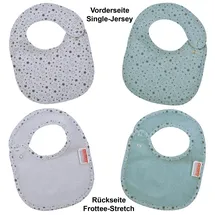 Wörner Lätzchen WÖRNER "Sterne eisblau-hellgrau Druckknopflatz 22x29 cm", Baby, blau (eisblau, hellgrau), Baumwolle, Materialmix, Lätzchen, mit Druckknöpfen, maschinenwaschbar, trocknergeeignet