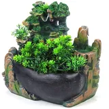 Zimmerbrunnen Klein mit Beleuchtung 20x15x28 cm Tischbrunnen Zimmerspringbrunnen Zimmer Brunnen Wasserfall für Entspannung und Luftbefeuchtung