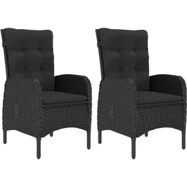 vidaXL 3-tlg Bistro-Set Poly Rattan und Glas Schwarz Modell 1