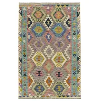 HAMID - Kilim Herat, Teppich Kelim Herat, 100% Handgewebte Wolle, Ethnischer Teppich Baumwollteppich mit Geometrischem Muster für Wohnzimmer, Schlafzimmer, Esszimmer, (178x122cm)