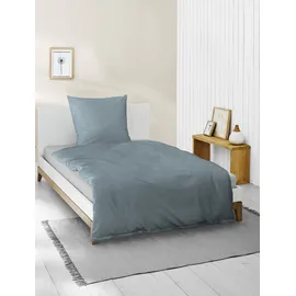 BIERBAUM Elegant uni Blau 135 x 200 cm + 80 x 80 cm