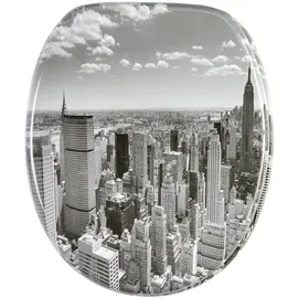 Sanilo WC-Sitz Skyline New York, Hochwertiger und Stabiler Toilettendeckel aus Holz
