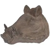 Garden Pleasure Wildschweinkopf Wanddekoration Antik-Braun Polyresin