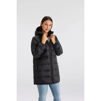 Levi's Levi's® Steppjacke »POLLY MIDI PUFFER«, mit Kapuze, mit praktischen Taschen, schwarz