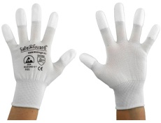 SafeGuard ESD Handschuh, beschichtete Fingerkuppen, silikonfrei DSWL37428 , 12 Paar, Größe S, weiß