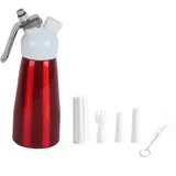 Tragbarer Roter Sahnespender Aus Aluminium, 250 Ml, Für Desserts