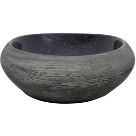 vidaXL Aufsatzwaschbecken Lila und Grau Oval 59x40x14 cm Keramik