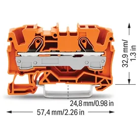 WAGO 2006-1202 Durchgangsklemme 7.50mm Zugfeder Orange