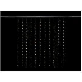 Light Creations LED-Lichtervorhang Cascade led - 1,5 x 1,7 m - 176 LEDs - Warmweiß - transparentes Kabel - 24 v
