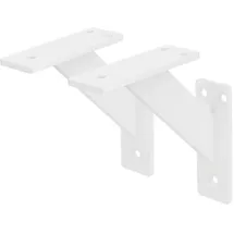 ML-Design 2 Stück Regalhalterung 120x120mm, Weiß, Aluminium, Schwebende Regalwinkel, Wandhalterung für Regalbrett, Regalträger für Wandmontage,