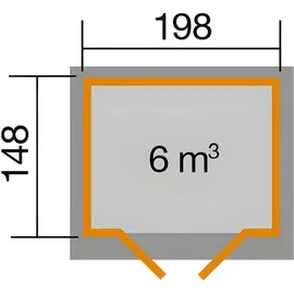 Weka Gartenhaus 325 1,98 x 1,48 m lasiert