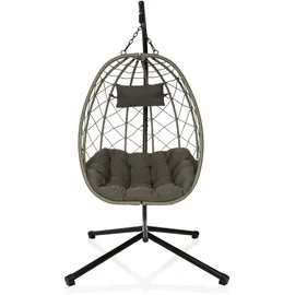 hjh living Hängesessel COCOVA - Schwarz/Grau