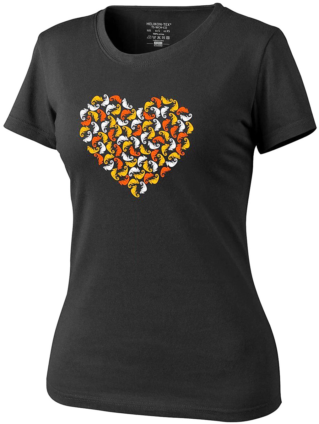 Helikon-Tex Womens T-Shirt Chameleon Heart schwarz, Größe XS