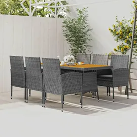 vidaXL Garten-Essgruppe 7-tlg. Grau