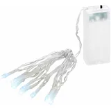 Lex LED Lichterkette Batterie 1,35m 10 LEDs kaltweiß Innen - Transparent