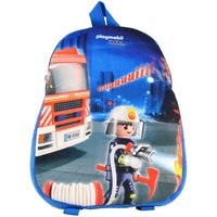 PLAYMOBIL City Action Feuerwehr - Kinder Rucksack Tasche Schulrucksack Blau