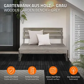 ML-Design Gartenbank 3-Sitzer 3tlg. 120 x 60 x 90 cm Grau