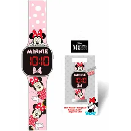 kids-euroswan Minnie LED-Digitaluhr 0 mm Kunststoff Rosa Silikonarmband Rosa