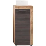 trendteam smart living - Cancun - Kommode - Dunkelbraun/Nussbaum - Badschrank - (BxHxT) 36 x 81 cm - Passend für Badezimmer oder Schlafzimmer - Tür links oder rechts montierbar