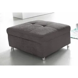 Polsterhocker SIT & MORE "Top Bilbao", grau (fango), B:98cm H:42cm T:68cm, Struktur fein (95% Polyester, 5% Polyamid), Kunstleder SOFTLUX / Struktur (100% Polyester), Hocker