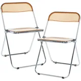 [en.casa] Klappstuhl Pornainen 2er Set Orange, transparent