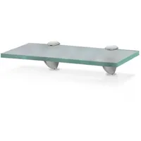 Glasboden Wandregal 30 x 10 x 0,8 cm, Glasregal Milchglas mit Halterung, Badregal Ablage Hängeregal für Badezimmer