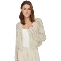 Only ONLNOLA 7/8 LIFE OPEN CARDIGAN KNT NOOS in Beige, Größe S