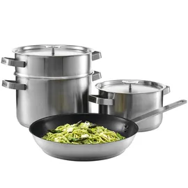 AEG Topf-Set 4-tlg. 2 x Kochtopf + Bratpfanne + Edelstahlsieb