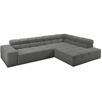 KAWOLA Ecksofa, Anthrazit, Schwarz, Echtholz, 4-Sitzer, Füllung: Komfortschaum, Ottomane