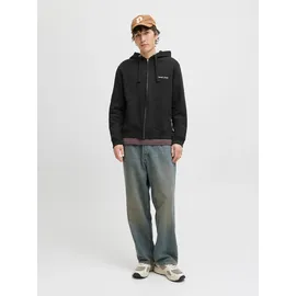 JACK & JONES JORNORREBRO EMB Sweat Zip Hood Kapuzensweatshirt Herren Schwarz L