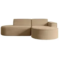 Altdecor Ecksofa Beige, Textil, 3-Sitzer, L-Form Corner Sofa Bett