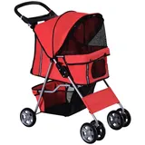 PawHut Hundewagen 75L x 45B x 97H cm Rot onesize