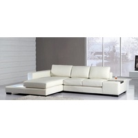 JVmoebel Ecksofa L Form Sofa Couch Polster Wohnlandschaft Design Ecksofa Leder led neu, Made in Europa weiß